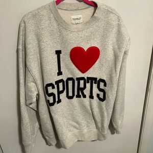 I ♥ SPORTS Abercrombie & Fitch Gray Graphic Sweatshirt